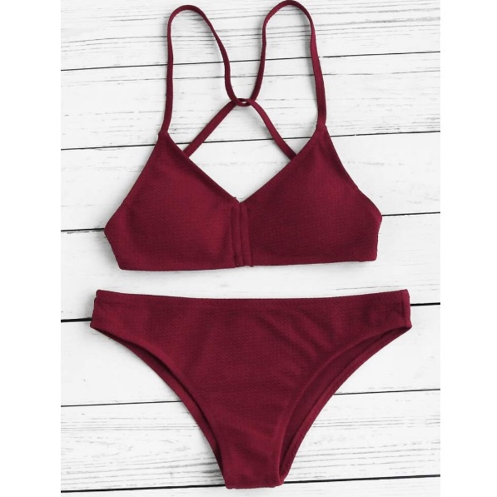 Fuller Bust Strappy Back Bikini Set